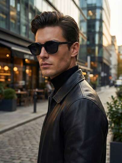 Men's Plastic Full Frame Square Casual Elegant Fashion Glasses, Suitable For Daily Commute, Outdoor, And Vacation Use