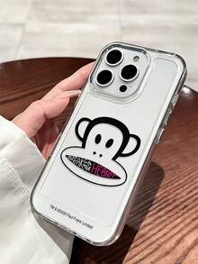 官方授权 Paul Frank 透明太空主题手机壳，全方位防震摄像头保护，猴头字母图案，全新设计，兼容 13/14/15/16/17 Pro Max - 彩色 - 查看 2