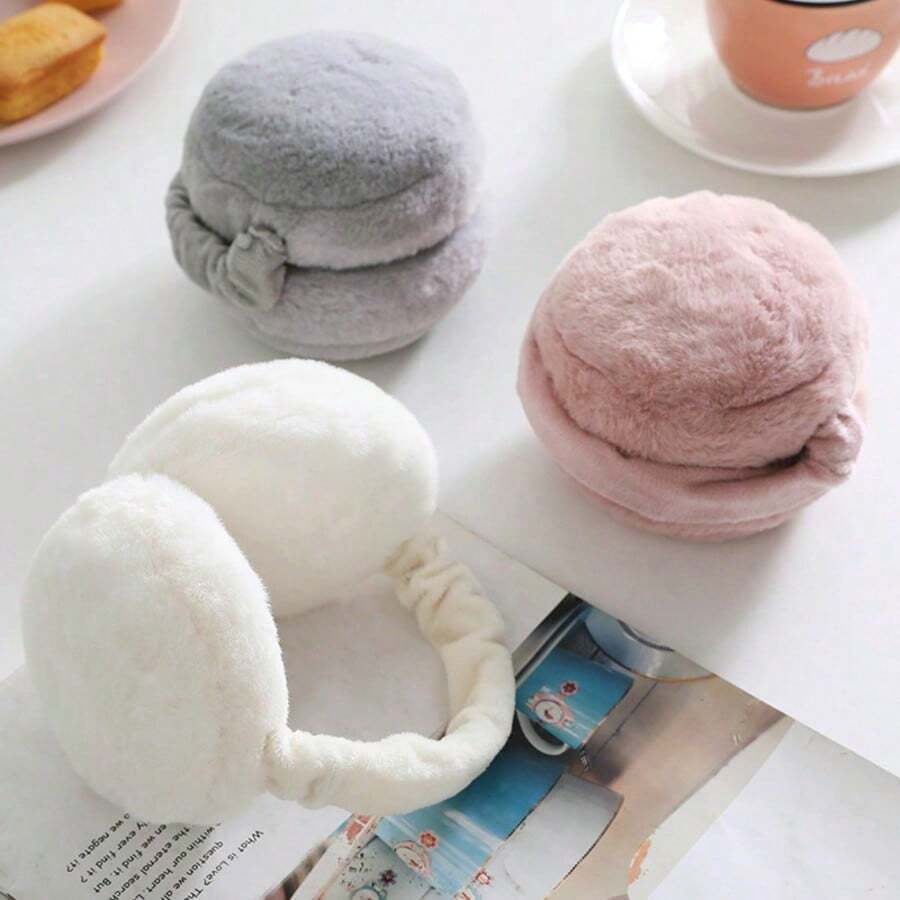 Women's Warm Earmuffs, Cute And Simple Winter Earmuffs, Anti-Freeze Ear Covers, Plush Earmuffs, Student Folding Ear Caps, Cold Protection - 粉色 - 查看 1
