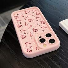 Candy Cane Christmas Pattern Phone Case, Soft Full Coverage, Anti-Slip, Fingerprint Resistant, Fits Apple  Models - Pink - View 7