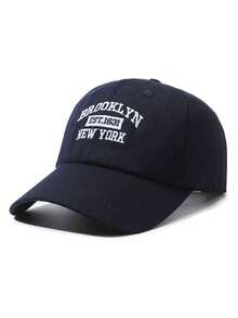 1pc Wine Red Oversized Brim Sun-Shading Fashionable Versatile Baseball Cap - Burgundy - View 5