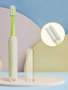 New Cute Pet Dual-Head Soft Bristle Toothbrush, For Cats & Dogs, Removes Tartar, Daily Oral Health Cleaning, Teeth Whitening