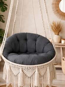 Luxury Macrame Swing Cushion Set (Cushions Only) – 2 Pieces In Der Turkei - Dark Grey - View 3