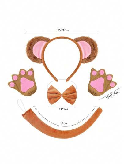 New Arrival Hot Selling Fashion Unique Super Soft Monkey Ear Headband, Cute Monkey Costume Prop, Suitable For Party, Stage Performance, Cosplay, Makeup Show