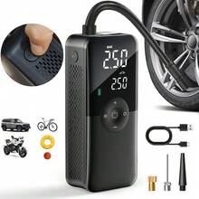 Carsun Cordless Tire Inflator Portable Air Compressor, 150PSI Dual Power, 4000mAh & 12V DC Auto Air Pump For Car Tires, Motorcycle, Bicycle, Electric Pump With LED Light & Digital Pressure Gauge Car Stuff Car Women Accessories - Wireless - View 2