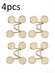 1/2/4个圆形腰带夹，适用于牛仔裤、裙子、长裤、衣领，男女通用，高品质金属材质，经久耐用，无需工具即可快速调节，金属防滑胸针，时尚可拆卸裤夹，旅行必备，女生/学生包包配件，送给妈妈的礼物 - 銀色 - 查看 15