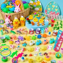 Syncfun 200 Pcs Prefilled Easter Eggs With Toys Plus Stickers, Easter Eggs Filled With Assorted Toys For Easter Eggs Hunt, Easter Basket Stuffers Fillers, Easter Party Favor - 彩色 - 查看 9