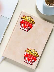 12/24/48张可定制文字可打印红色爆米花情人节贴纸，教室情人节礼物，数字下载教室情人节礼物，可爱心形主题礼品包装贴纸，送给朋友、爱人、情人节礼物、情人节贺卡、情侣礼物 - 彩色 - 查看 4