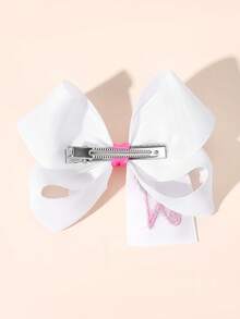 1个26字母蝴蝶结发夹，A-Z字母刺绣蝴蝶结发夹，白色芭蕾舞风格丝带发卡，适合女孩返校礼物、情人节礼物、青少年发饰 - 白色 - 查看 10