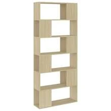 vidaXL Bibliothèque/Séparateur de pièce Chêne sonoma Bois d'ingénierie - Castano - Visualizzare 2
