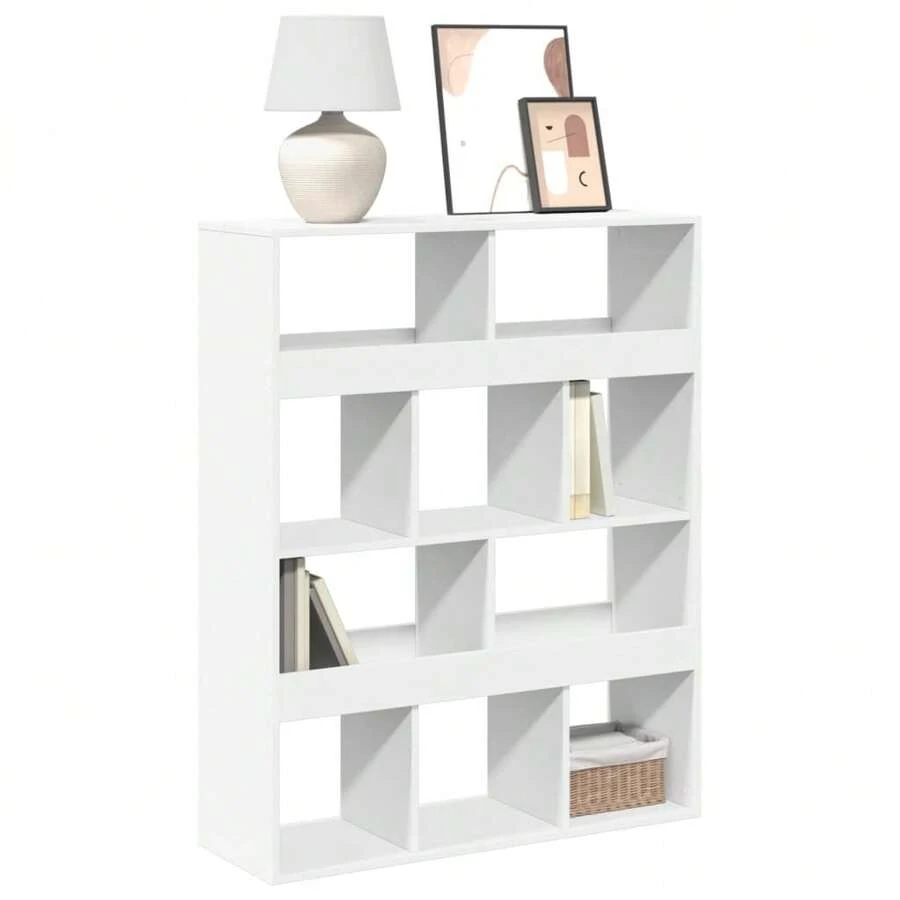 Bibliothèque blanche vidaXL 100x33x125,5 cm en bois massif - Blanc - Voir 1