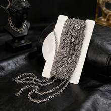 Stainless Steel Jewelry Making Chains, 10 Meters, Bulk Supply For DIY Bracelets Necklaces Crafting, Silver Tone Basic O Round Chain Links - Silver - View 1