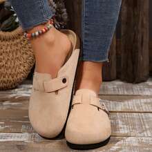 For Outdoor Comfort And Elegance Flats Shoes For Women Stylish And Versatile Slippers Flats Shoes With Comfort Cork Footbed Summer Slides Shoes Sandals For Women Outdoor Walking Travel - 杏色 - 查看 8