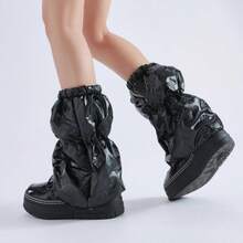 Leg Warmers Gaiters Calf Leg Warmers Windproof Padded Boot Covers Y2K Aesthetic - Multicolor - View 5