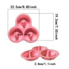1pc 3-Cavity Silicone Donut Mold, For Air Fryer, Cake, Chocolate, Baking DIY - Baby Pink - View 3