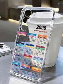 1个简约新年图案防指纹透明TPU软手机壳，带摄像头保护，兼容苹果、Nothing、Pixel、INFINIX、Redmi等品牌手机 - 彩色 - 查看 1