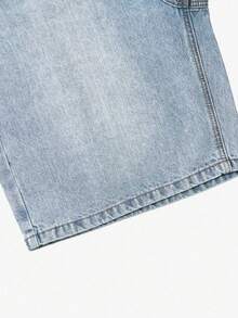 Quần short denim màu xanh nhạt thời trang thường ngày dành cho nam thiếu niên. - Màu xanh lam - Xem 5