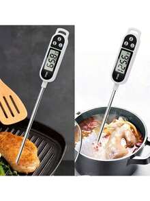 Nhiệt kế thực phẩm kỹ thuật số LCD - Đầu dò bằng thép không gỉ bền chắc, thích hợp cho thịt, vỉ nướng, lò nướng, dụng cụ nấu ăn chạy bằng pin dùng cho cá, trứng và đồ uống. - Nhiều màu - Xem 3