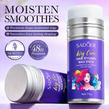 SADOER 75g Hair Styling Wax Stick, Controls Frizz And Flyaways Of Natural Hair Or Wigs, Non-Greasy, Also Suitable For Controlling Frizz And Styling Curly Hair Edges, Styling Stick, Edge Control Stick, Unisex Suitable For All Hair Types - Multicolor - View 2