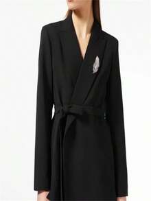 Luxury Exquisite Full Rhinestone Feather Brooches For Women Girls Elegant Temperament Brooch Fine Jewelry Accessories Gifts - 金子 - 查看 4