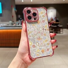 Disney Floral Mickey Mouse Patterned Phone Case With Fairy Tale Elements And Whimsical Designs. Compatible With IPhone 17, 16, 15, 14, 13, 12, And 11 Pro Models. Made Of TPU With Shockproof Protection. Ideal Gift For Family, Friends, Birthdays, Spring Festival, Holidays, Boyfriends, Girlfriends, And Valentine's Day. - 粉色 - 查看 2