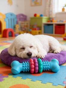耐用橡胶骨头磨牙玩具，适合幼犬、小型和中型犬，有助于缓解出牙焦虑，宠物玩耍玩具 - 藍色 - 查看 5