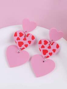 A Pair Of Valentine's Day Earrings With Three Sets Of Acrylic Earrings, Designed With A Transparent And Fashionable Feel, Suitable For Daily Work And Life Matching. Made Of Copper Material With Low Allergies And Anti Fading Properties, It Is A Valentine's Day, Birthday, And Anniversary Gift For Girlfriends, Girlfriends, Mothers, And Wives