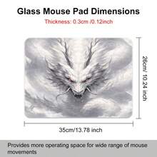 白色野兽玻璃鼠标垫 - 白色野兽红眼硬质鼠标垫，专为游戏设计，操控流畅，经久耐用，3毫米厚度 - 防刮纳米涂层，水晶玻璃材质，精准快速，零摩擦。 - 彩色 - 查看 9