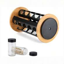 Rotating Multi-Layer Spice Jars Set, Multifunctional Seasoning Rack, Rotating Spice Boxes, Rotating Storage Rack Condiment Bottles, Spice Jars Combo Set, Rotating Spice Bottle Rack, 12/16/20PCS Kitchen Spice Jars 3-Tier/4-Tier/5-Tier Combo Set - Wooden Base - View 4