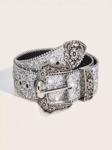 1件装女士Y2K西部风格加厚腰带，星形孔眼装饰，多巴胺星形眼睛点缀，适合日常和派对穿着 - 爆款星扣腰帶 - 查看 5