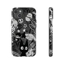 Funda de Teléfono Estética de Anime y Gato Negro Grunge Compatible con, 11, 12, 13, 14, 15, 16, 17 - 4 - Ver 9