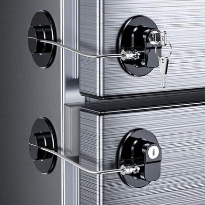 2 Packs Refrigerator Locks With Keys Kids, Toddlers And Adults, Self Adhesive Child & Proofing Fridge Double Door, French Door, Cabinets And Drawers, Oven,