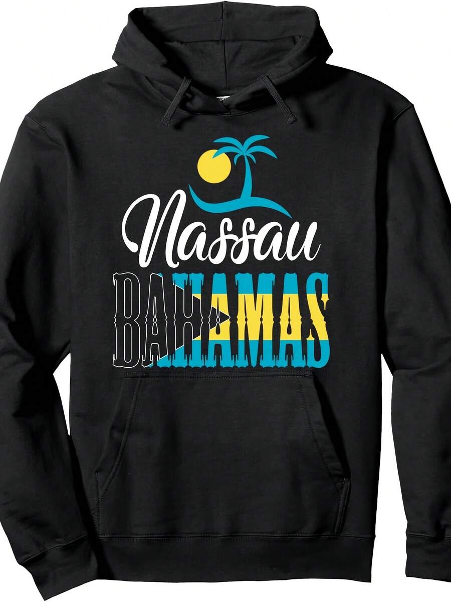 Nassau Bahamas Vintage Printed Sunset Gift Pullover Hoodie - Style 5 - View 1