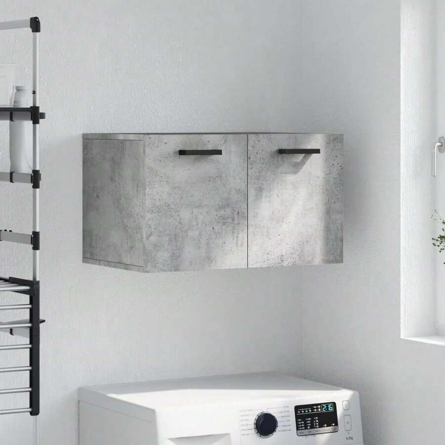 vidaXL Armário mural cinza beton 60x36,5x35 cm Bois d'ingénierie - Cinza - Ver 1