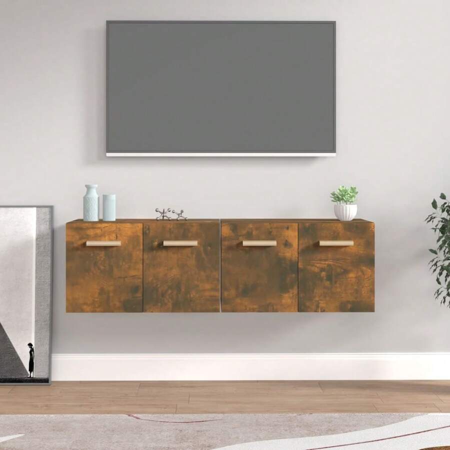 vidaXL Murales para armarios 2 unidades Chêne fumé 60x36,5x35 cm madera de ingeniería - Marrón - Ver 1