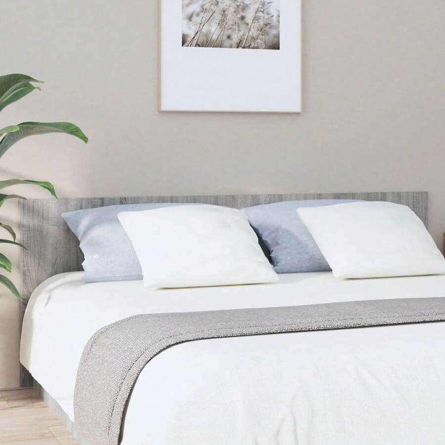 vidaXL Tête de lit Sonoma cinza 200x1,5x80 cm Bois d'ingénierie - Cinza - Ver 1