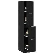 vidaXL Armoire de Pharmacie Chêne Noir 30 x 41 x 174,5 cm - Noir - Voir 3