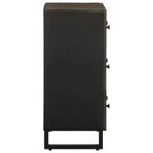 vidaXL Buffet noir 60x33x75 cm bois massif de manguier - Preto - Ver 4