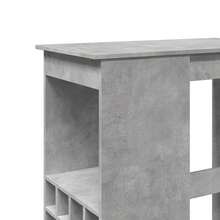 vidaXL Tavolo da bar con étagères gris béton bois d'ingénierie - Grigio - Visualizzare 7