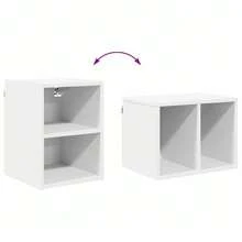 vidaXL Armoire suspendue Blanc 30 x 29,5 x 40 cm Bois d'ingénierie - Blanc - Voir 10