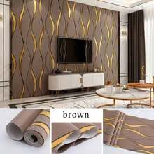 1卷自粘墙纸，异形条纹图案，可移除，防水，适用于卧室、客厅、家居装饰、餐厅、酒店装修，随机拼接，易于粘贴，波西米亚风格装饰 - 彩色 - 查看 15