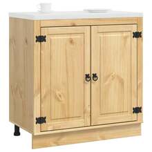 vidaXL Armoire avec étagère Miel 80 x 46 x 81,5 cm Pin solide - Tabac - Voir 3