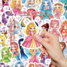 50pcs Cute Princess Dress Creative Stickers, Waterproof Decals For Water Bottles, Luggage, Tablets - Multicolor - View 5