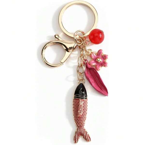 New Fish Keychain Double Luck Fish Keycharm Accry For Women Girls Best Friend Matching Gift Idea