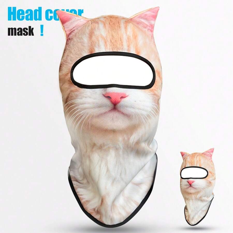 3D Animal Print Face Mask, Funny Sports Outdoor Headband, Printed Balaclava, Multifunctional Face Mask, Cycling Mask, Suitable For Daily Use, Travel, Hiking, Skiing - B - View 1