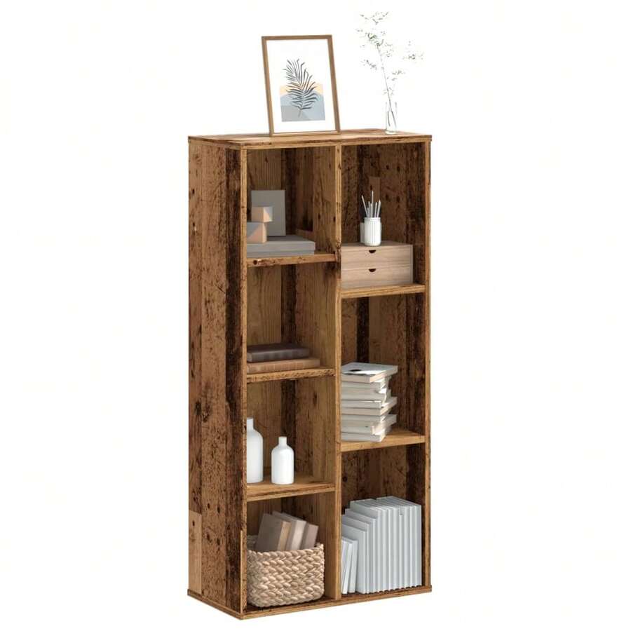vidaXL Bibliothèque vieux bois 50x25x105 cm bois d'ingénierie - Tabac - Voir 1