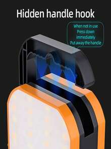 Multifunctional Foldable Solar Camping Light - Supports Type-C Charging, Power Bank Function, With Hook, Battery Indicator, Portable No-Stand Lamp, Suitable For Outdoor Camping And Emergency Lighting - Orange - View 6