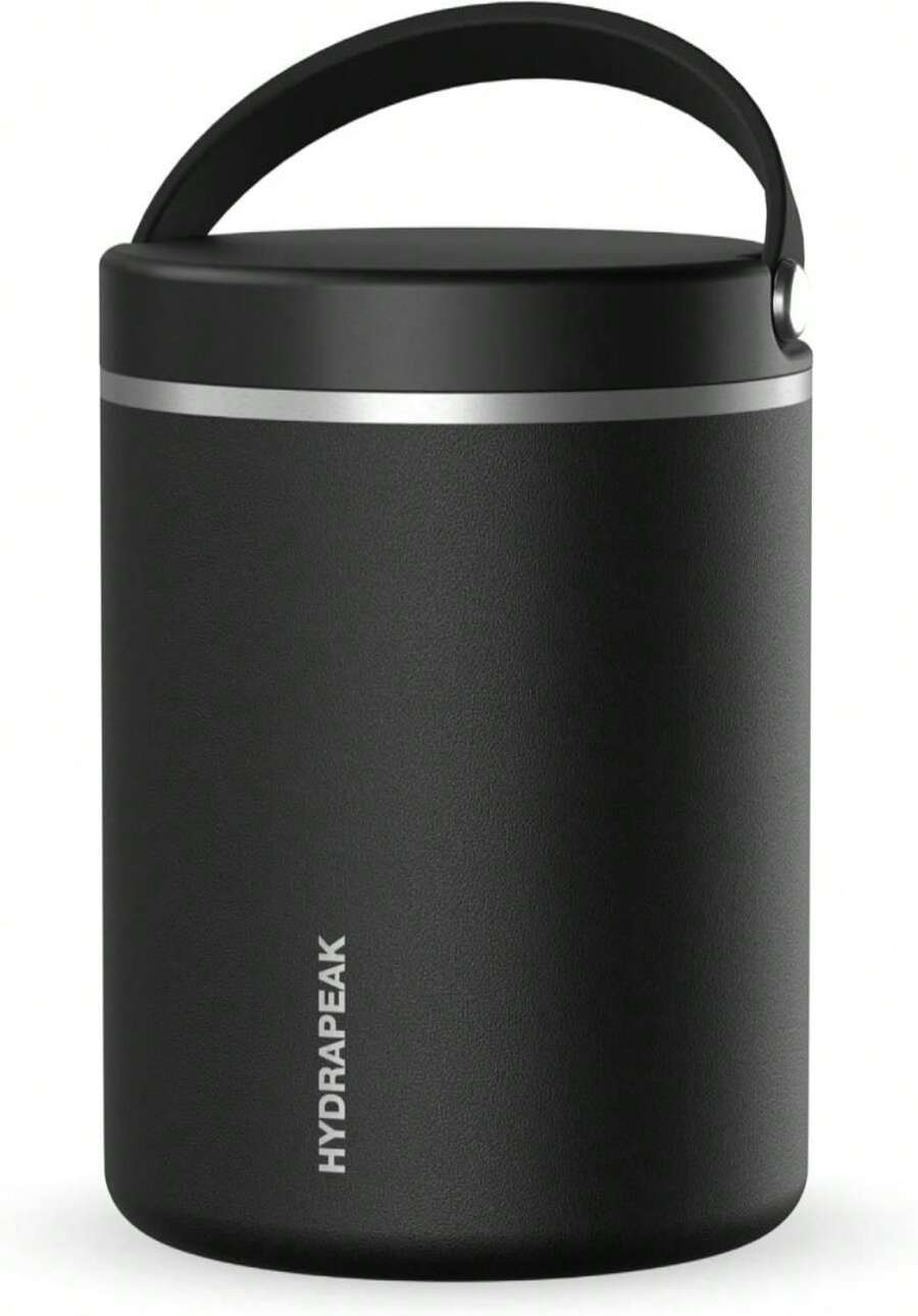 Hydrapeak 32oz Stainless Steel Vacuum Insulated Food Jar For Hot Food And Cold Food, Wide Mouth Leak-Proof Soup Jar For Adults, 10 Hours Hot And 16 Hours Cold (Black) - ColorB - 查看 1