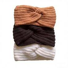 Set de 3 diademas de invierno para mujer, diadema gruesa de punto como accesorio para el cabello en clima frío - Multicolor - Ver 8