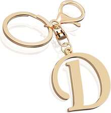 Cute Stainless Steel Gold Initial Letter Keychain For Women Girl, Charms For Key Handbag Backpack Bag, Personalized Gift - 黃金 - 查看 15